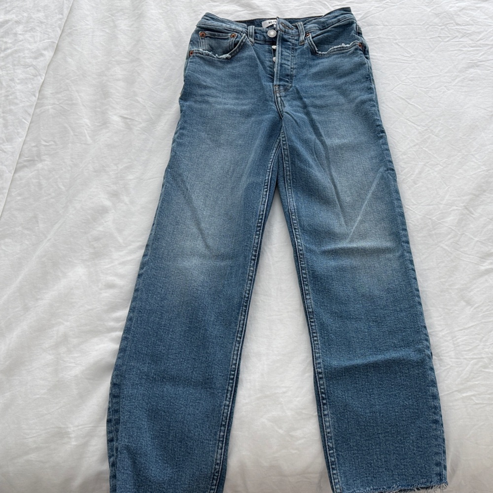 Re/Done 70's stove pipe Straight Blue Jean
